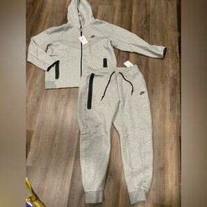 New FULL SET Nike Tech Fleece Gray Full Zip FB7921-063 / FB8002-063 Men - 2XL